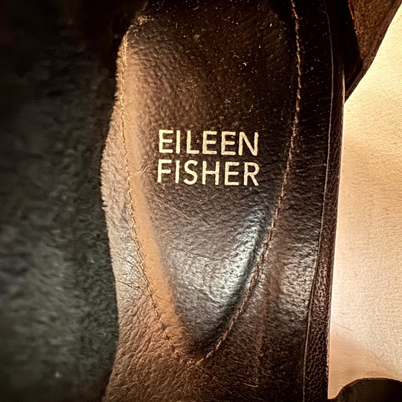 Eileen Fisher Black Leather Gladiator Sandal Sneakers Zip Back Women's 11 - Picture 7 of 8